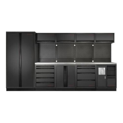 Kraftwerk Tools 3964H-BLK-IX MOBILIO BLK Mobili da officina a 5 elementi, Inox