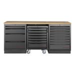 Kraftwerk Tools 3964K-BLK-002 MOBILIO BLK Mobili da officina a 3 elementi, Faggio