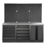 Kraftwerk Tools 3964K-BLK-006-IX MOBILIO BLK Mobili da officina a 3 elementi, Inox