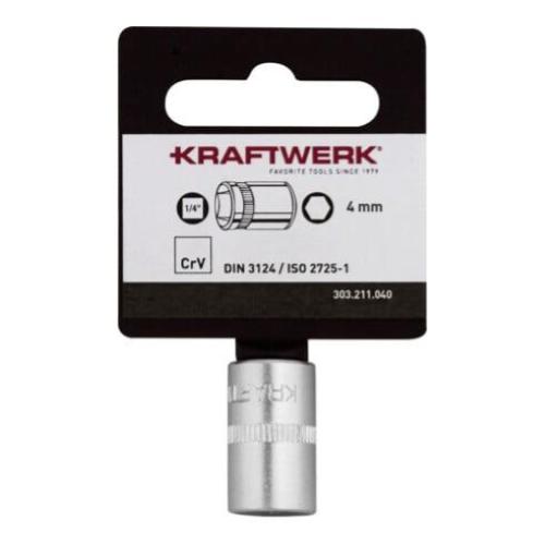 Kraftwerk Tools 303.211.040 BASIC LINE 1/4" socket 4 mm with hanger