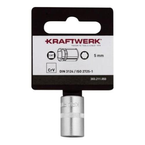 Kraftwerk Tools 303.211.050 BASIC LINE Llaves de vaso 1/4" 5 mm con gancho