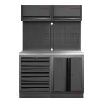 Kraftwerk Tools 3964K-BLK-010-IX MOBILIO BLK Mobili da officina a 2 elementi, Inox