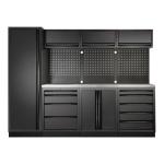 Kraftwerk Tools 3964B-BLK-IX MOBILIO BLK Mobili da officina a 3 elementi, Inox