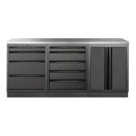 Kraftwerk Tools 3964K-BLK-001-IX MOBILIO BLK Mobili da officina a 3 elementi, Inox