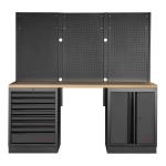 Kraftwerk Tools 3964K-BLK-003 MOBILIO BLK Mobili da officina a 2 elementi, Faggio