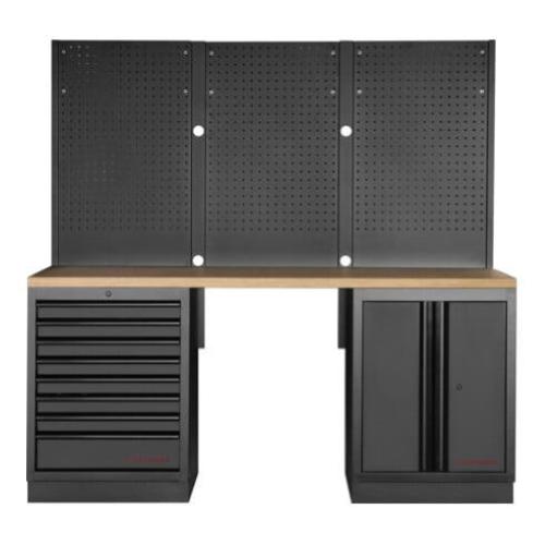 Kraftwerk Tools 3964K-BLK-003 MOBILIO BLK 2er Kombi mit Lochwand, Buche