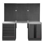 Kraftwerk Tools 3964K-BLK-003-IX MOBILIO BLK Mobili da officina a 2 elementi, Inox