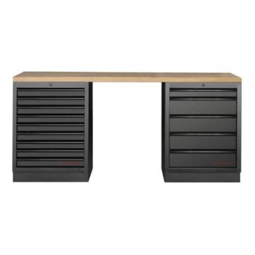 Kraftwerk Tools 3964K-BLK-007 MOBILIO BLK 2-elements workstation, beech