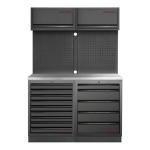 Kraftwerk Tools 3964K-BLK-009-IX MOBILIO BLK Mobili da officina a 2 elementi, Inox