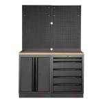 Kraftwerk Tools 3964K-BLK-019 MOBILIO BLK Mobili da officina a 2 elementi, Faggio