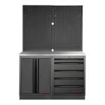 Kraftwerk Tools 3964K-BLK-019-IX MOBILIO BLK Mobili da officina a 2 elementi, Inox