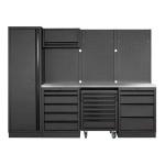 Kraftwerk Tools 3964K-BLK-016-IX MOBILIO BLK Mobili da officina a 4 elementi, Inox