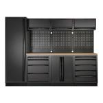 Kraftwerk Tools 3964B-BLK-EX MOBILIO-EX BLK Mobili da officina a 4 elementi, Faggio