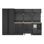 Kraftwerk Tools 3964D-BLK-EX MOBILIO-EX BLK Mobili da officina a 4 elementi, Faggio