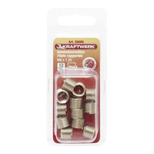 Kraftwerk Tools 28080 Gewindeeinsätze M8x1.25 mm (12 Stk.)