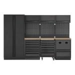 Kraftwerk Tools 3964K-BLK MOBILIO BLK Mobili da officina a 4 elementi, Faggio