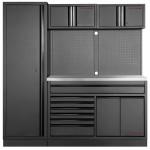 Kraftwerk Tools 3964K-BLK-021-IX MOBILIO BLK Mobili da officina a 2 elementi, Inox