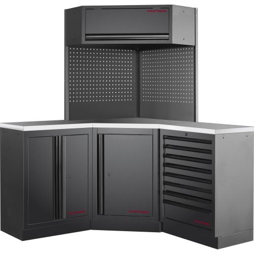 Kraftwerk Tools 3964R-BLK-IX MOBILIO BLK Élément d'angle 3 éléments, Acier inoxydable