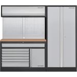 Kraftwerk Tools 3964K-H2W1-K1 MOBILIO 2er Kombi breit, Lochwand, 2t Hochschrank, Buche