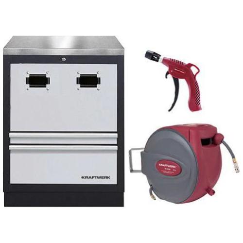 Kraftwerk Tools 3964-28-96 Mobile Tool Cabinet for hose reel + stainless steel set