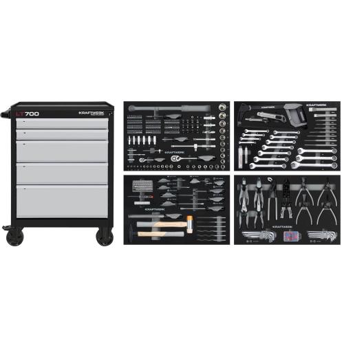 Kraftwerk Tools 102.105.203 LT LINE Carro de taller LT 700, 5 cajones, 337-pzas.