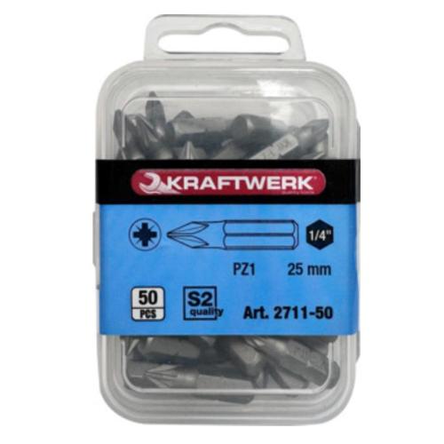 Kraftwerk Tools 2711-50 1/4" Pozidriv bit 25 mm Nr. 1, 50pcs